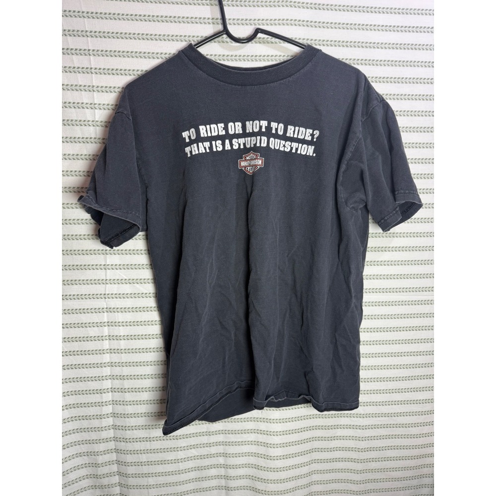 Harley-Davidson 90s Mens T-Shirt Black Frazier's Georgia Graphic Biker Tee Large